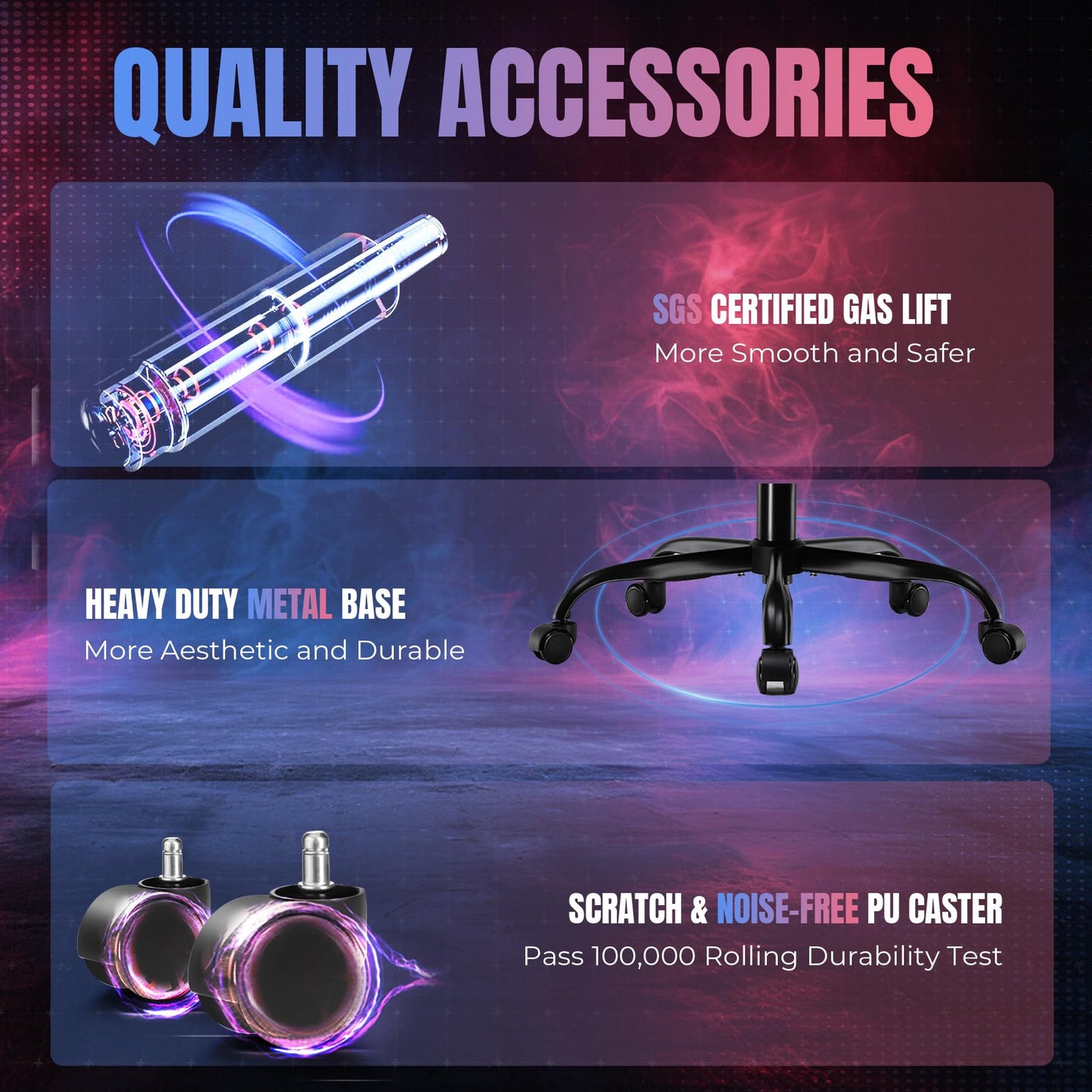 GTPLAYER RGB Gaming Chair with Footrest, LED Lights, Ergonomic Computer Chair with Linkage Armrest, Breathable Fabric for Home Office Desk - Video Game Chairs for Adults