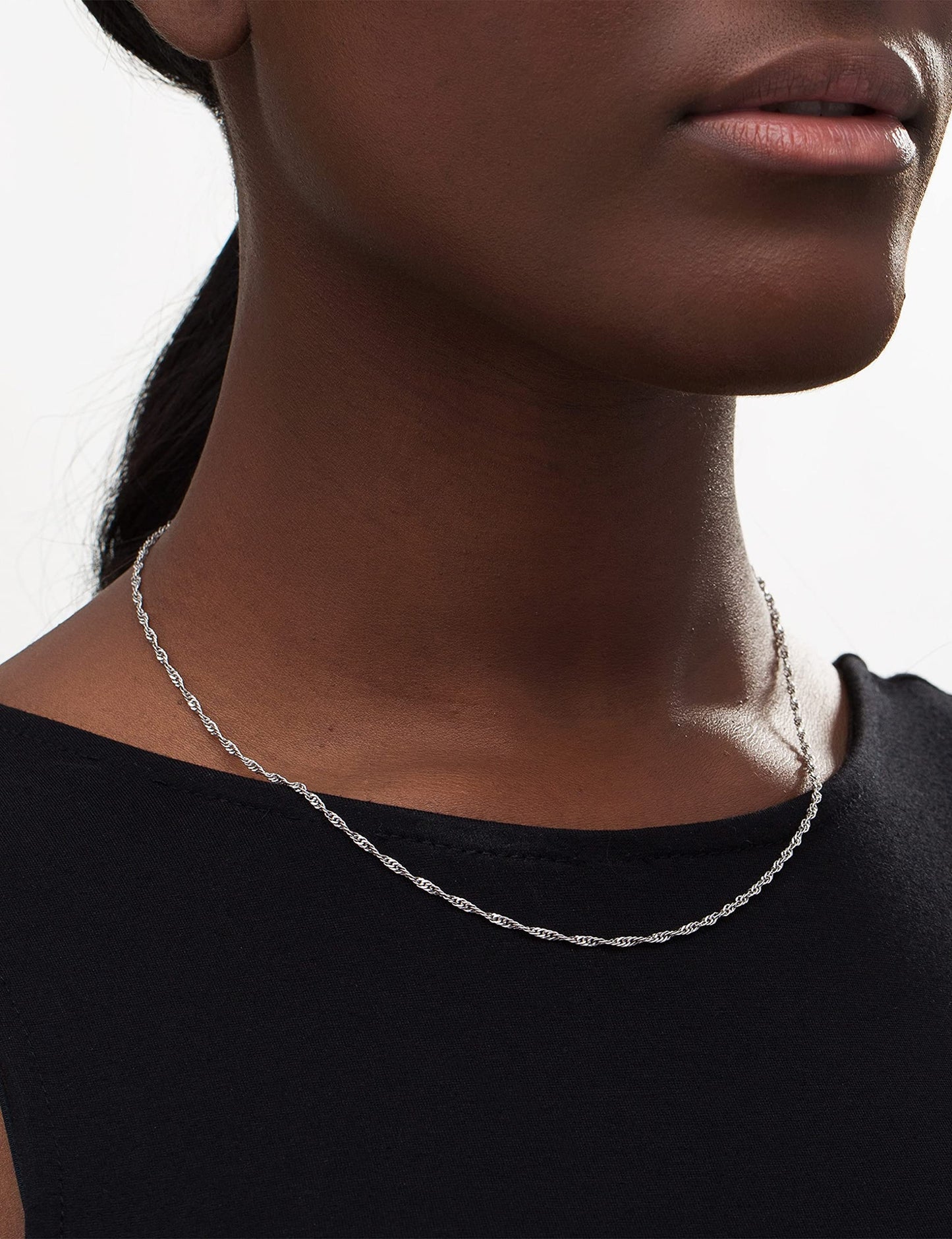 Waitsoul 925 Sterling Silver Singapore Chain Lobster Clasp 2mm Necklace for Women Silver Chain 26 Inches Gifts for Her