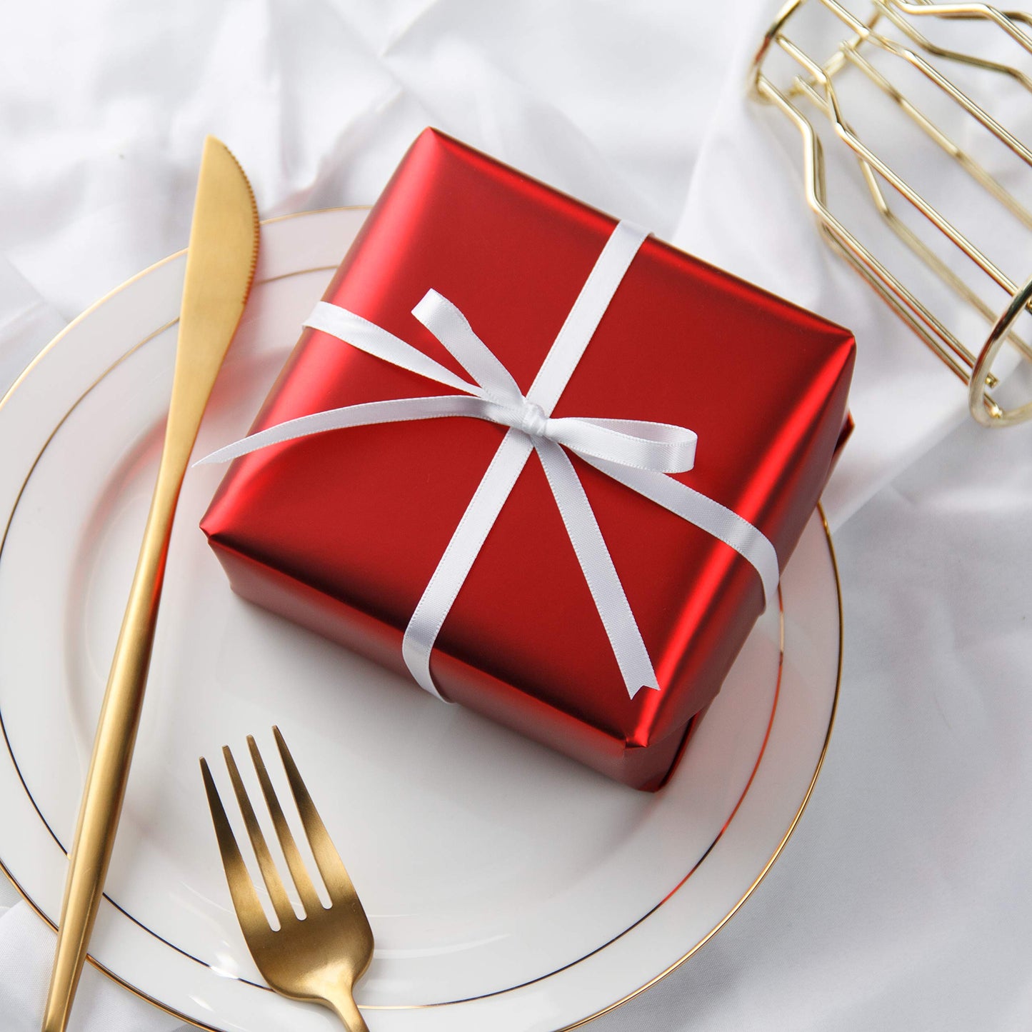 RUSPEPA Red Metallic Wrapping Paper - Solid Color Matte Gift Wrap Paper Jumbo Roll Perfect for Valentine's Day Gifts, Wedding, Birthday, Christmas, Baby Shower, Anniversaries - 30 Inches x 100 Feet