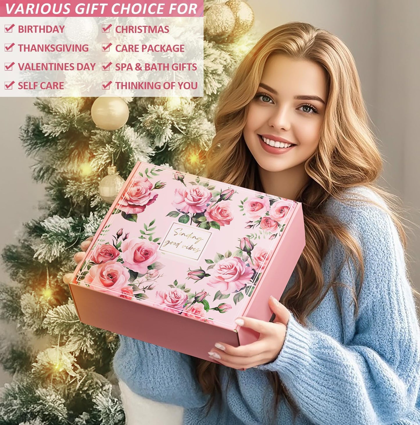 Birthday Gifts for Women, Relaxing Spa for Women Care Package Self Care Mothers Day Gifts for Mom Friend Her Sister Wife Teacher w/Winter Beanie Hat Scarf Gloves Set