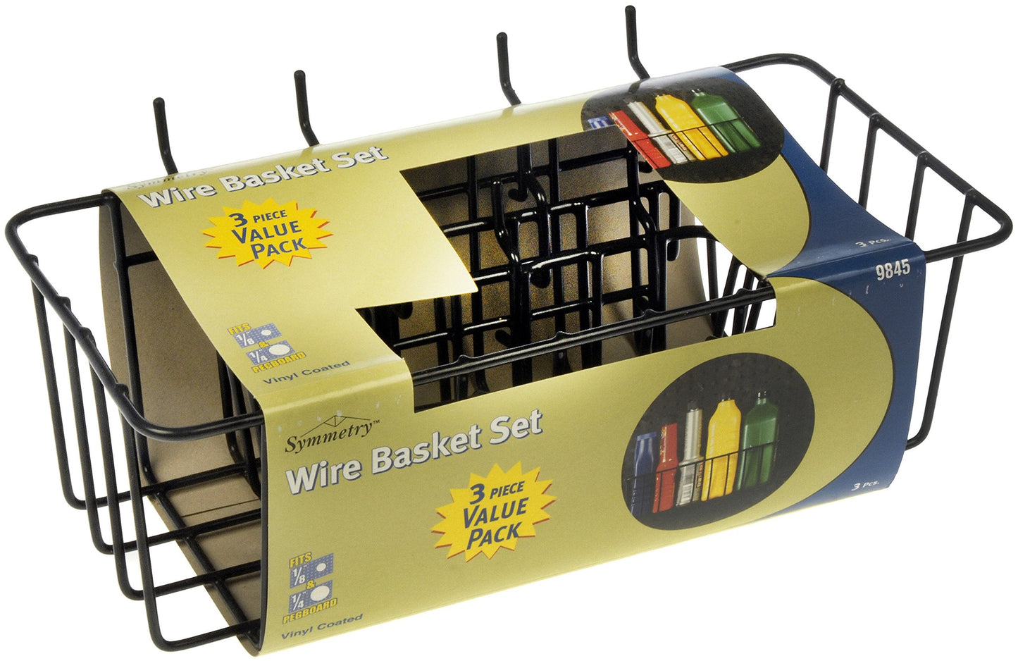 Dorman Hardware 4-9845 Assorted Pegboard Wire Basket Set, Pack of 3