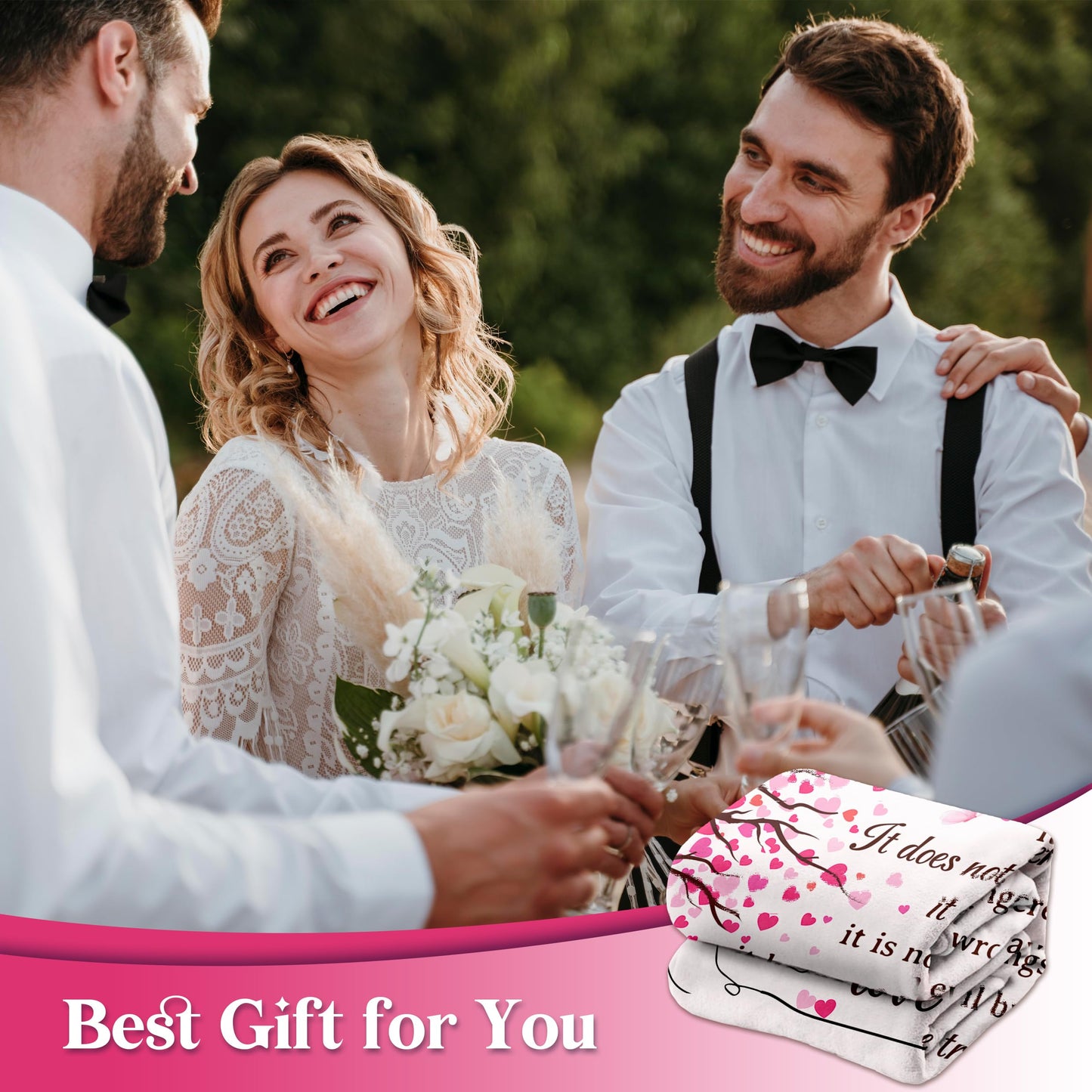 Glydein Wedding Gifts for Couples 2025, Soft Flannel Wedding Blanket, Bridal Shower Gifts for Bride to Be, Anniversary Mr and Mrs Gift, Marriage Gift for Newlyweds Bride, 50 x 60 inches