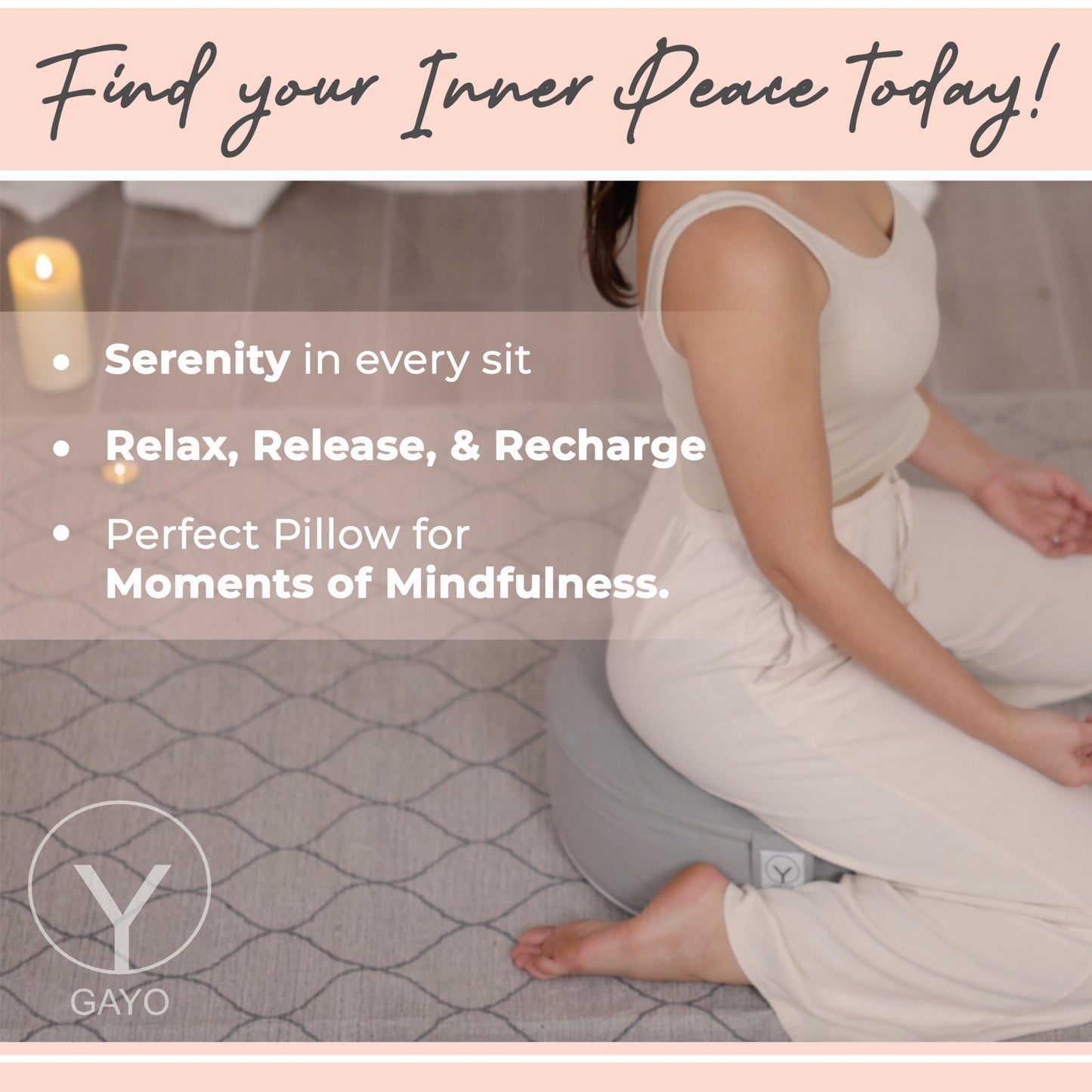 Gayo Meditation Cushion and Floor Pillow. Ideal for Meditation Pillow, Yoga, & Floor Sitting - Premium Buckwheat Supportive Round Cushion with Changeable Cover. Versatile & Stylish - 16" in