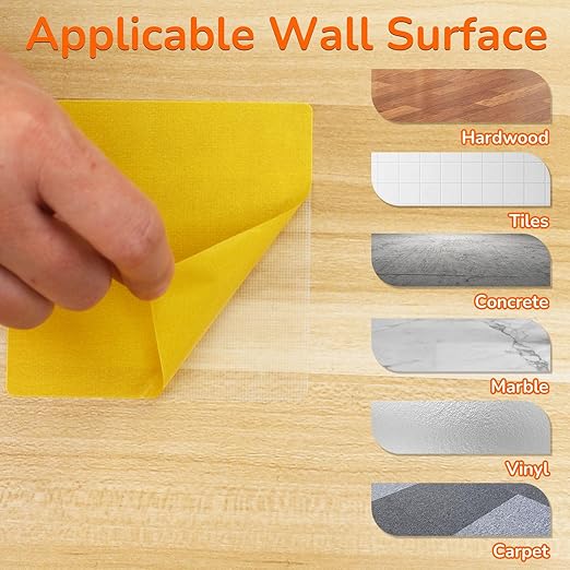 200 Pack Carpet Tile Tape Double Sided, Carpet Square adhesives for Hardwood Floors, Stair Treads, Tile Floors