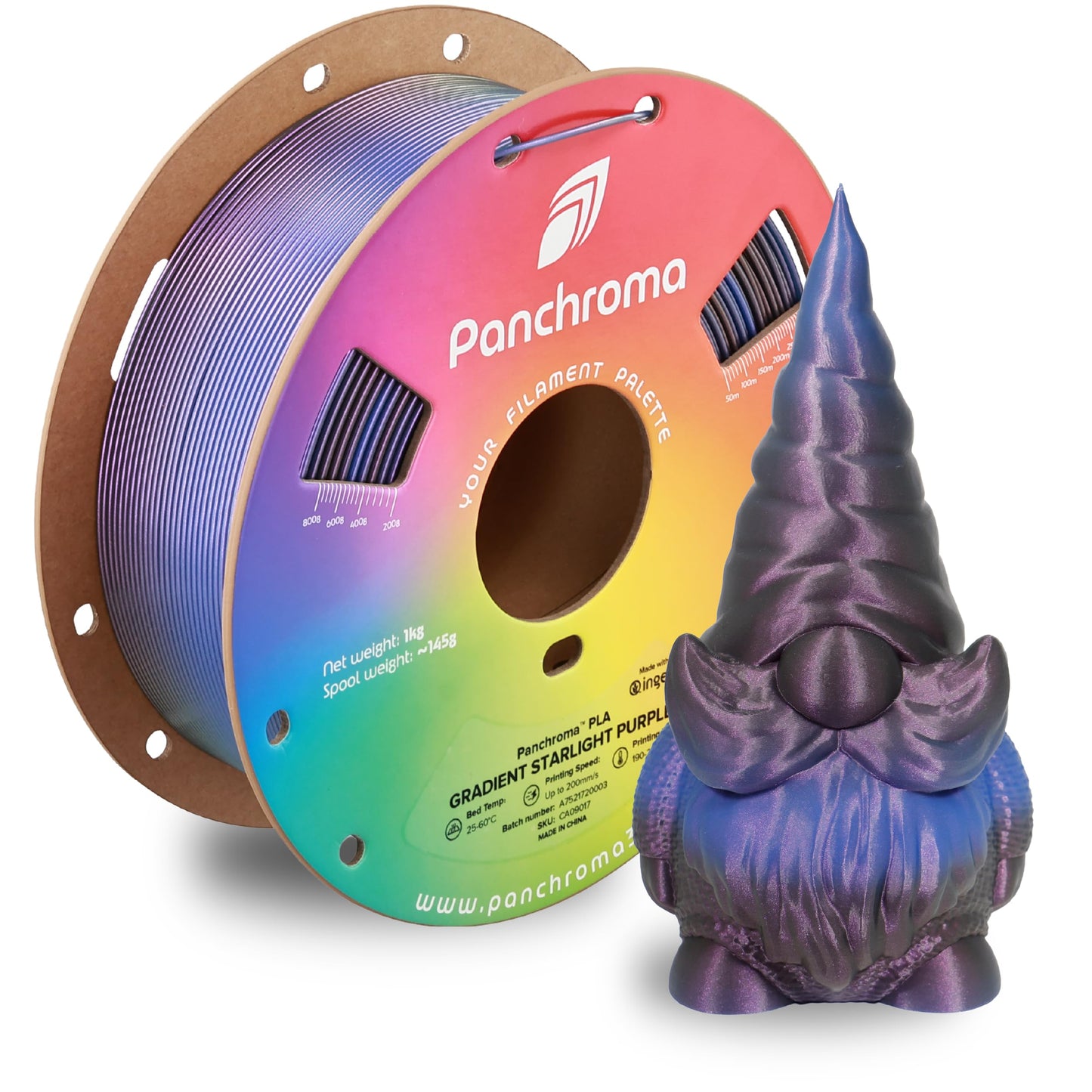 Polymaker Panchroma Gradient Starlight PLA Purple 3D Printing Filament, 1.75mm 1KG, Premium Gradient PLA, Easy to Print, AMS Com