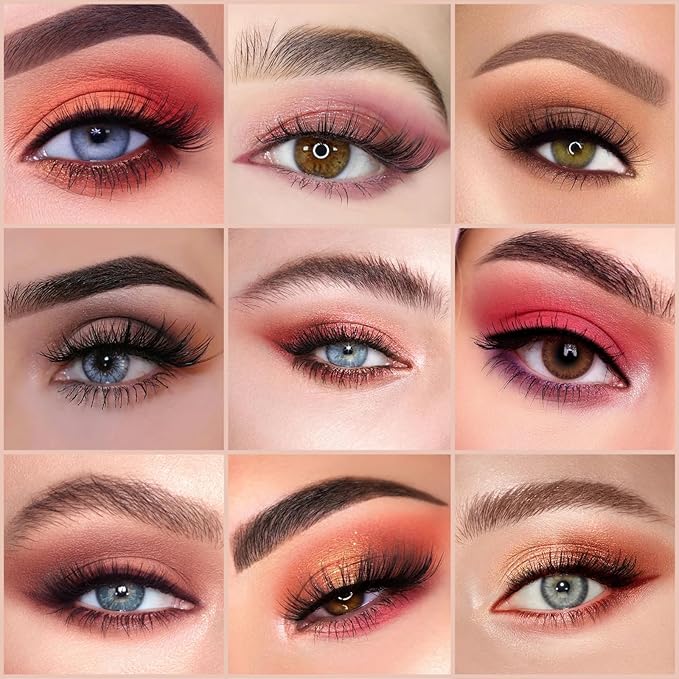 K'APEINE Eyeshadow Kit-4pcs Eyeshadow Palettes 32Colors Makeup Palette Red Brown Eye Shadow Blush Contour Highly Pigment Long Lasting for Women Daily, Parties
