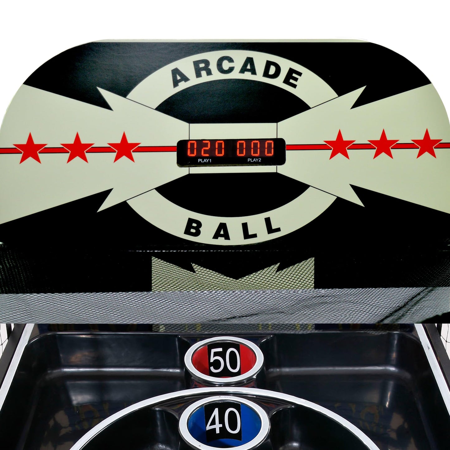 Hathaway Boardwalk 8-ft Arcade Ball Table for Family Game Rooms with LED Track Lighting, Scratch-Resistant Playfield