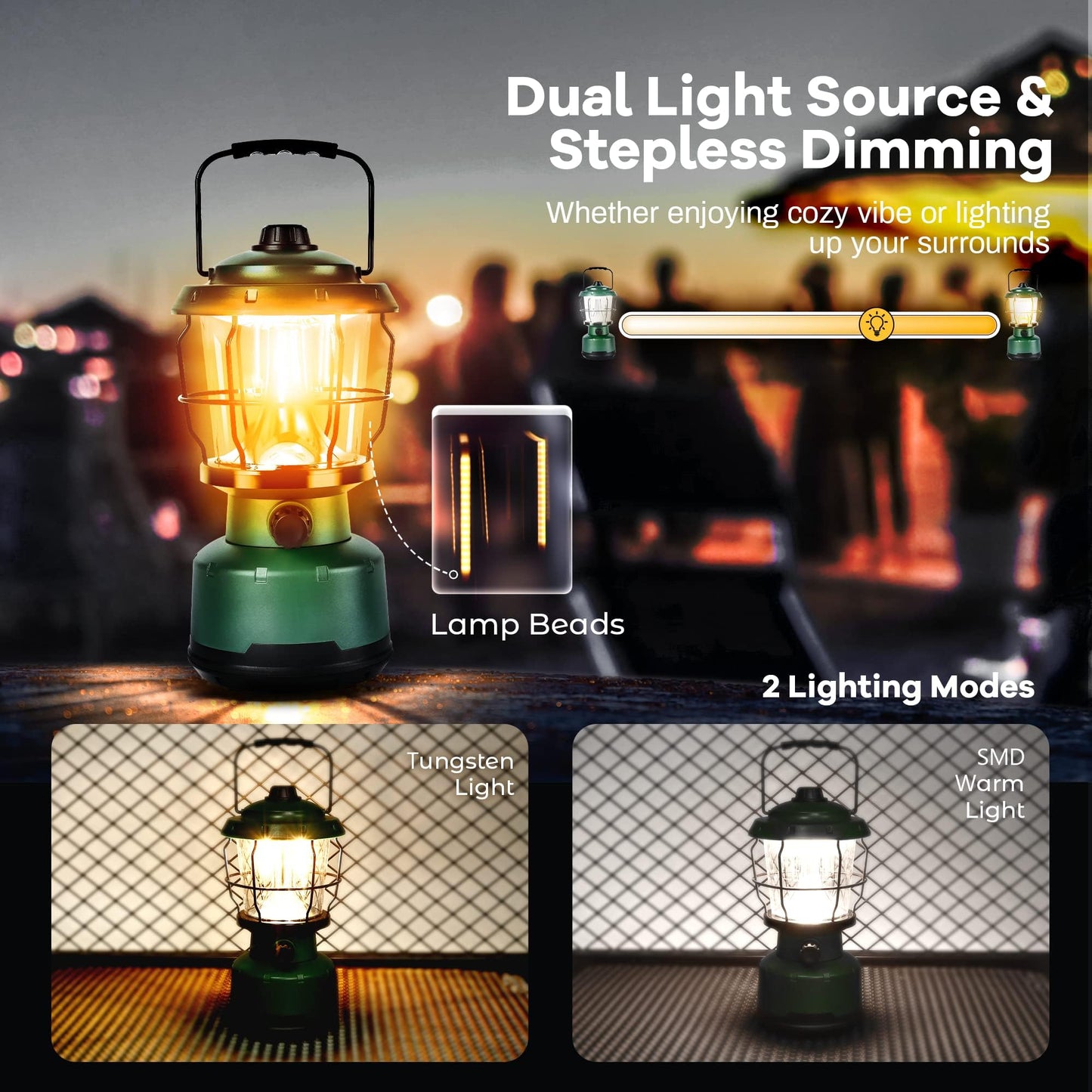 LED Camping Lantern, Rechargeable Batteries Powered Lanterns 2500LM, Water Resistant Emergency Lantern for Power Outage, Hurricane, Hiking