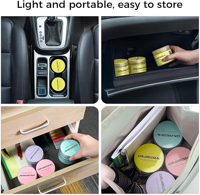 ColorCoral Universal Cleaning Gel for Office Electronic Products Keyboard Cleaner Dust Cleaning Gel for Car Interior Cleaning,Car Putty Reusable Slime goo, Magic Cleaning Putty for Vehicle Vents
