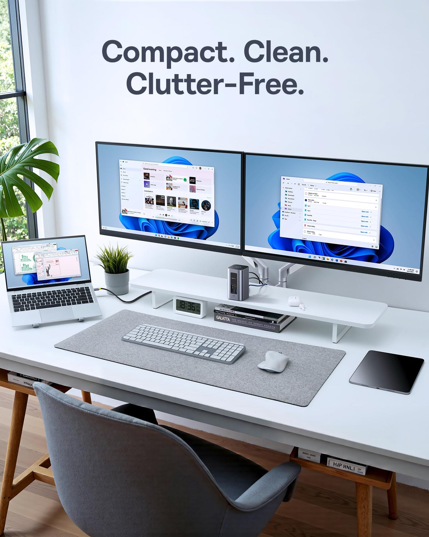 Baseus Docking Station Dual Monitor, Nomos Win Air(12 in 1) Laptop Dock, 2*4K HDMI, 10Gbps USB Ports, 1Gbps Ethernet, PD 100W(No Power Adapter), USB C Docking Station for Dell/HP/Lenovo/Asus/Acer/Mac