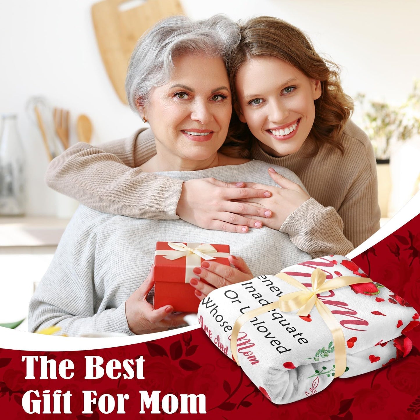 Lavua Gifts for Mom from Daughter Son - I Love You Mom Blanket - Presents for Best Moms - Mother Birthday Gift - Christmas Valentines Mothers Day Birthday Gifts for Moms - to My Mom's Blanket 50"x60"