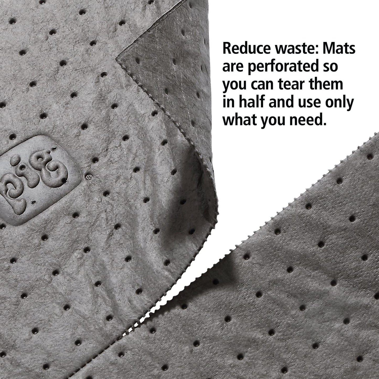 PIG Mat | Oil Absorbent Mat | 15" W x 20" L | Lightweight Pads | Absorbs Up to 14 oz per pad | 200 | MAT135