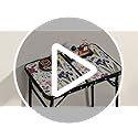 YihuiKo Small Camping Table, Vintage French Butterflies Pattern Folding Table, Adjustable Height, Lightweight & Portable O...