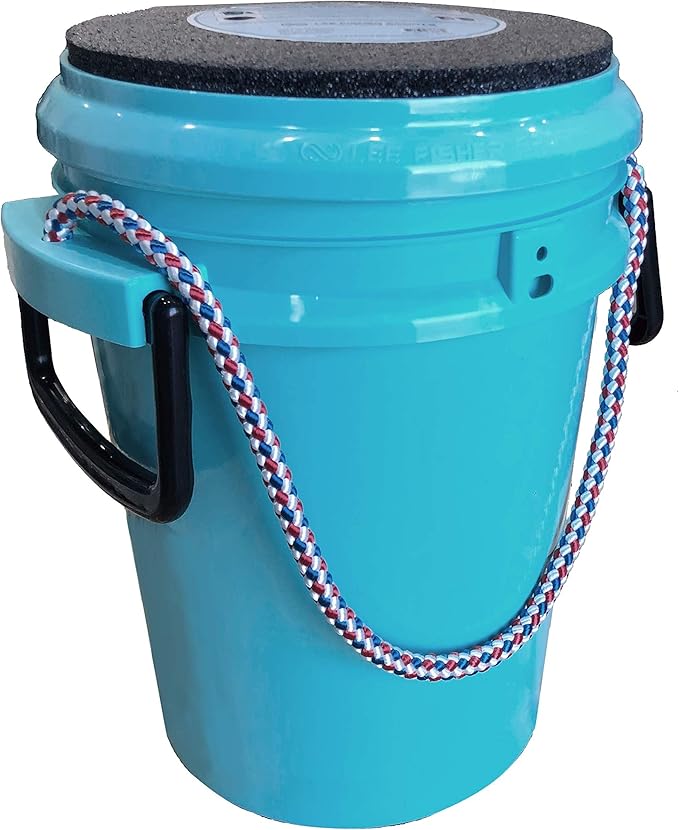 5 Gallon ISmart Bucket Rope Handle with Padded Seat (Aqua)