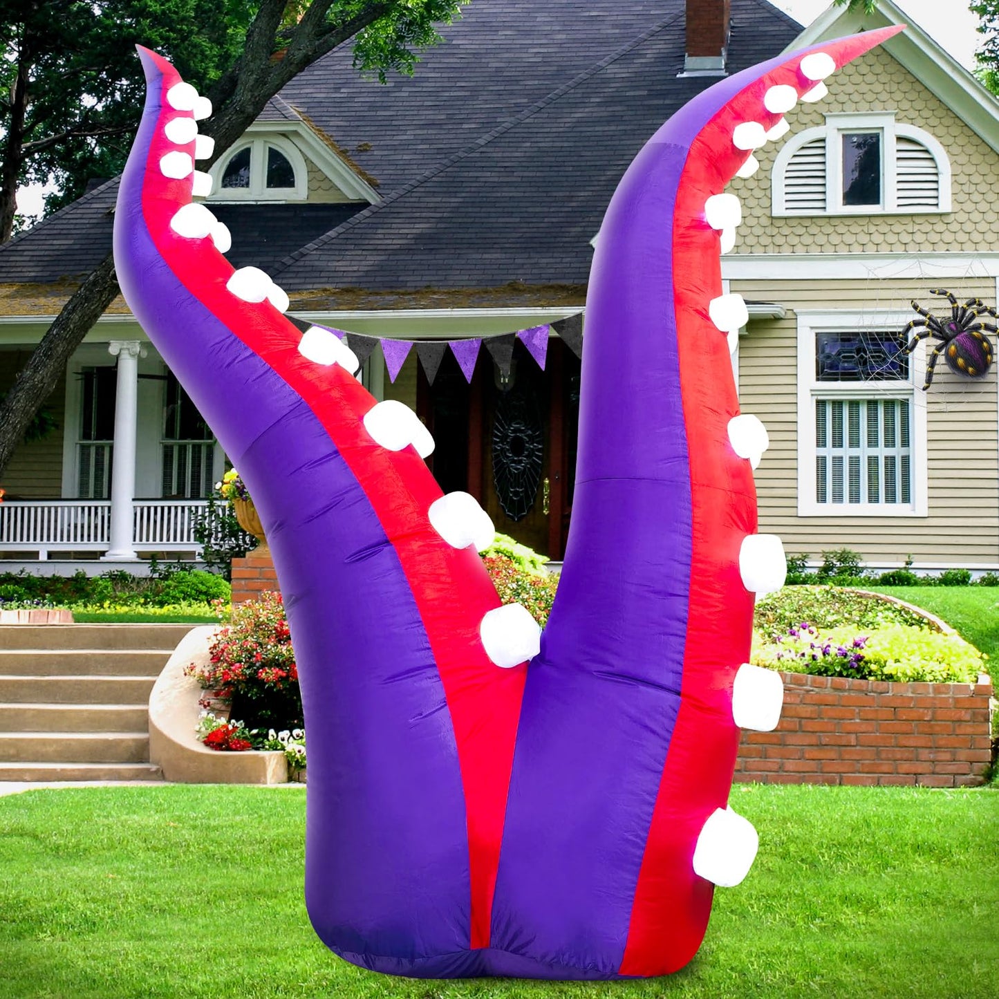 DomKom 6FT Halloween Inflatables Decorations Octopus Tentacles with 36 Built-in LED Lights, Blow Up Holiday Yard Decoration for Halloween Party Outdoor, Yard, Garden, Lawn Décor