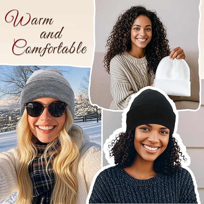 NPQQUAN Unisex Beanie Hats for Men Women Winter Knit Beanies