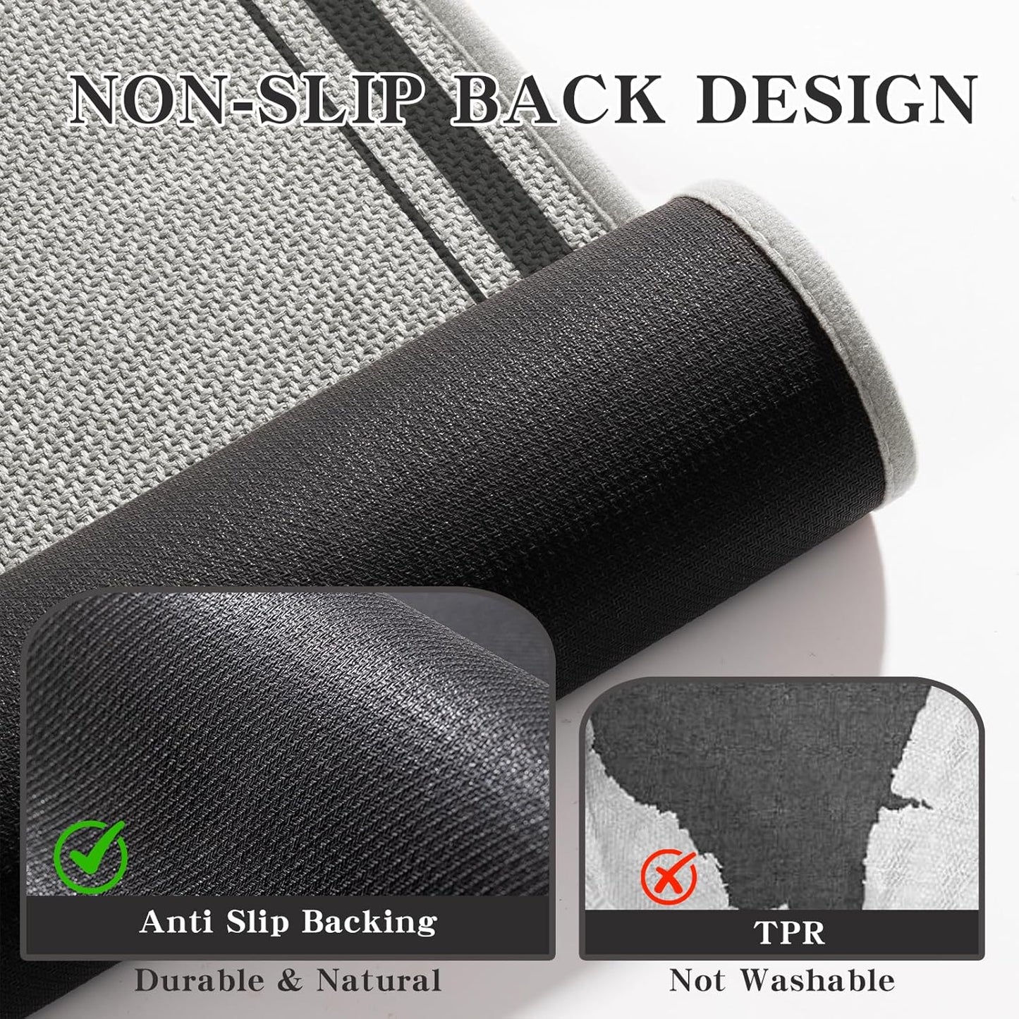 chakme Bathroom Rugs Mat 47x24, Ultra Thin Non Slip Bath Mat Large Quick Dry Absorbent Bath Mat for Bathroom Floor, (Dark Grey, 47"x24")