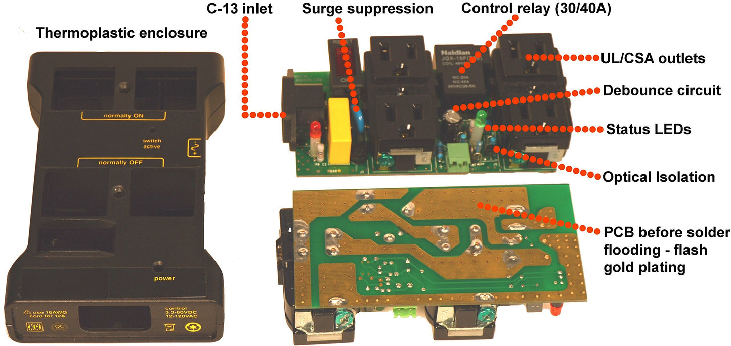 Iot Relay - Enclosed High-power Power Relay for Arduino, Raspberry Pi, PIC or Wifi, Relay Shield, Automatic