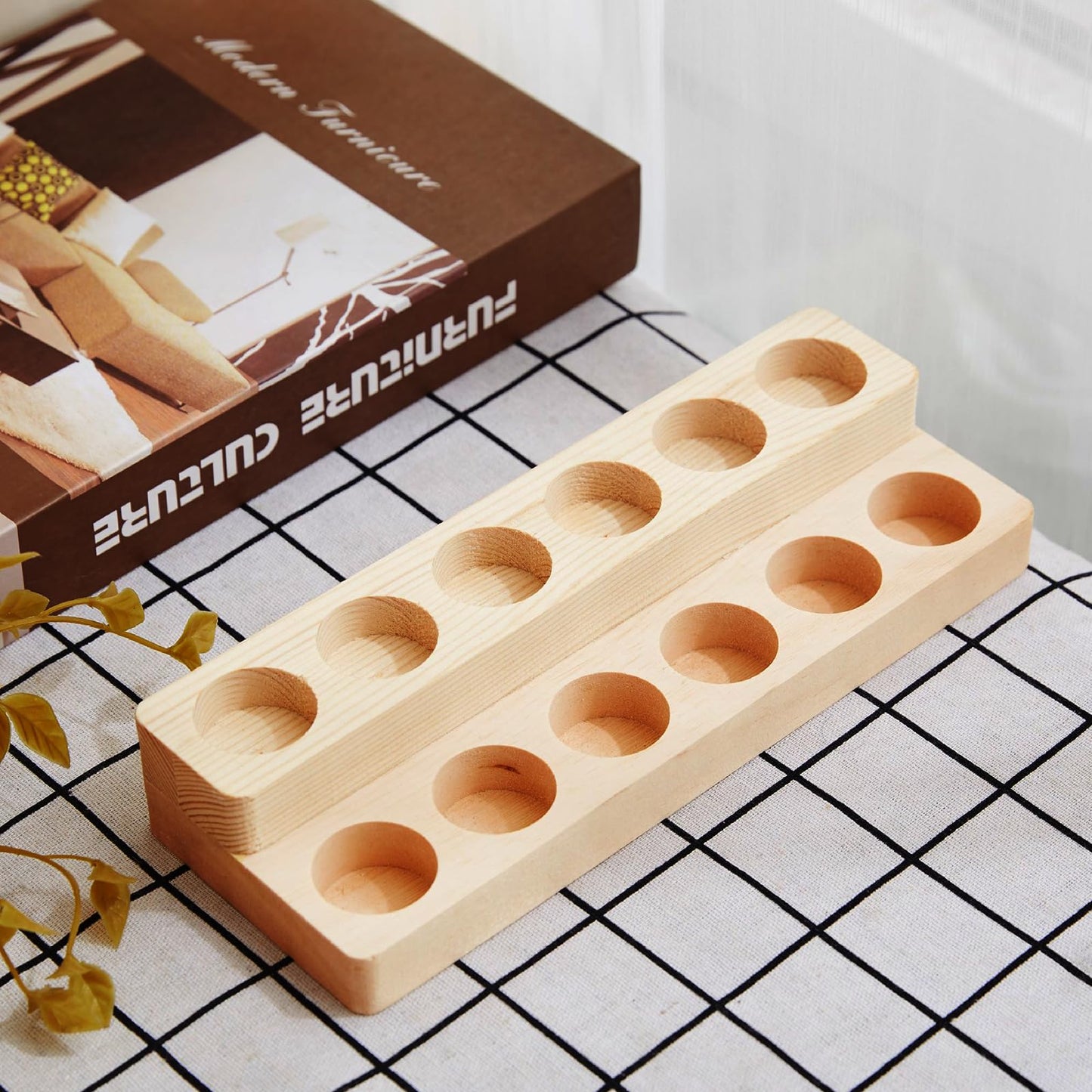 LONG TAO 2 Pcs Wooden Essential Oil Display Stand 2 layer Tabletop Essential Oils Perfume Storage Racks Oil Bottles Holder Essen