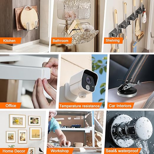 Heavy Duty Double Sided Tape 120 Inch, Nano Adhesive Mounting Tape No Residue Removable, Strong Picture Hanging Tape for Walls, Poster, Christmas Decor, Bathroom & Dorm