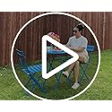 GarveeLife 3-Piece Folding Bistro Set, Foldable Patio Furniture Set with Premium Frame, Outdoor Bistro Table and Chairs Se...