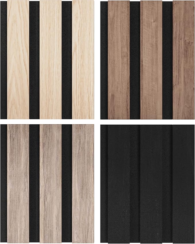 Samples-Pack Acoustic Slat Wall Panels - Soundproof Wood Paneling for Interior Decor