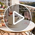 3L Beige-White Double Wall Insulated Stainless Steel Ice Bucket with Scoop for Cocktail Bar,Metal Ice Bucket for Freezer w...