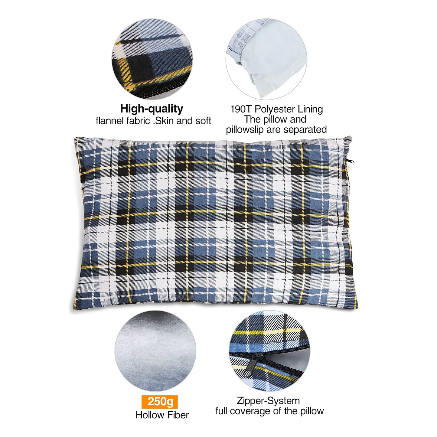 REDCAMP rc16031 Outdoor Camping Pillow Lightweight, 1 Count (Pack of 1), Blue and Grey