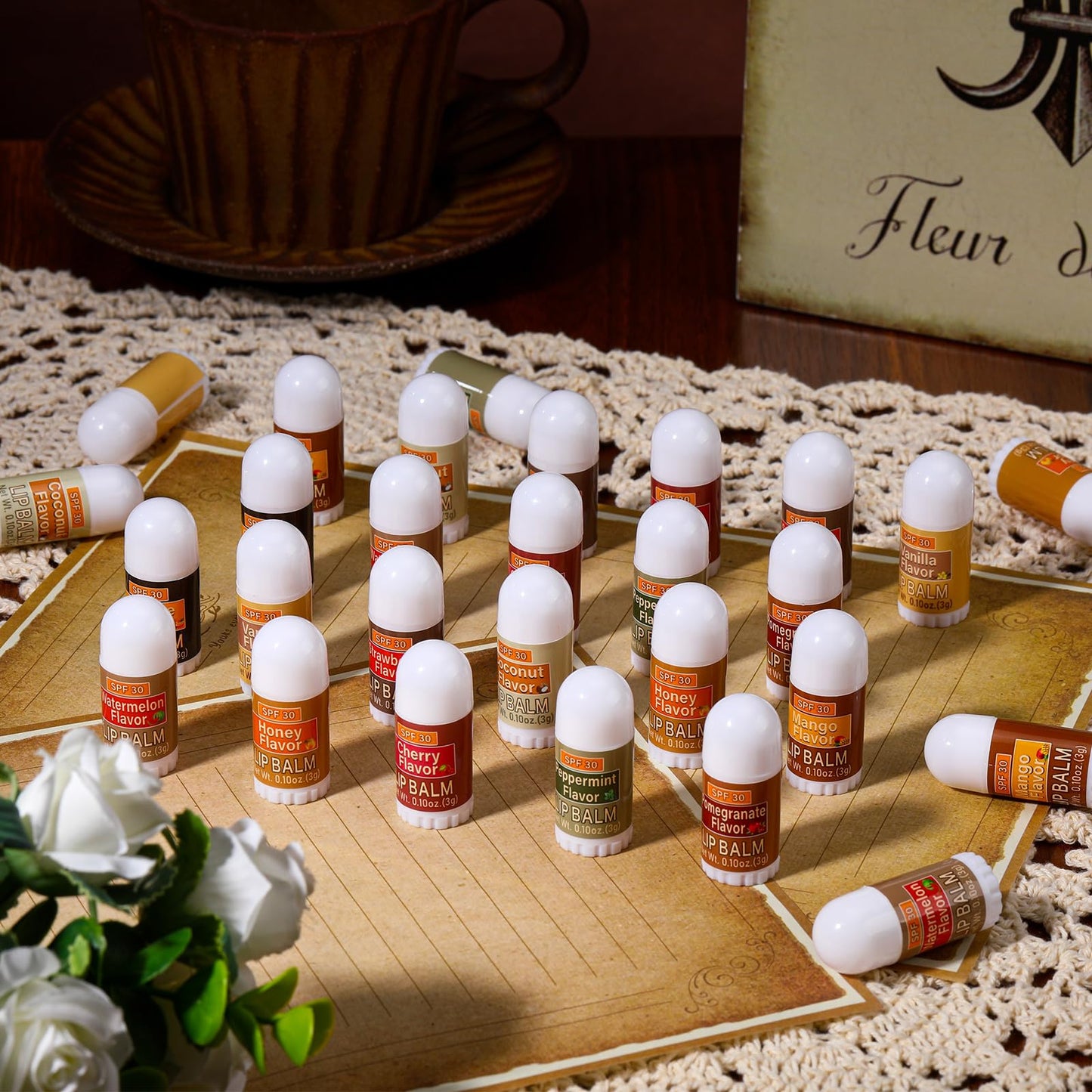 Dimsile 60 Pcs Mini Sunscreen Lip Balms Bulk Spf 30 Lip Balms Sticks with Sunscreen Teacher Nurse Volunteer Employee Appreciatio
