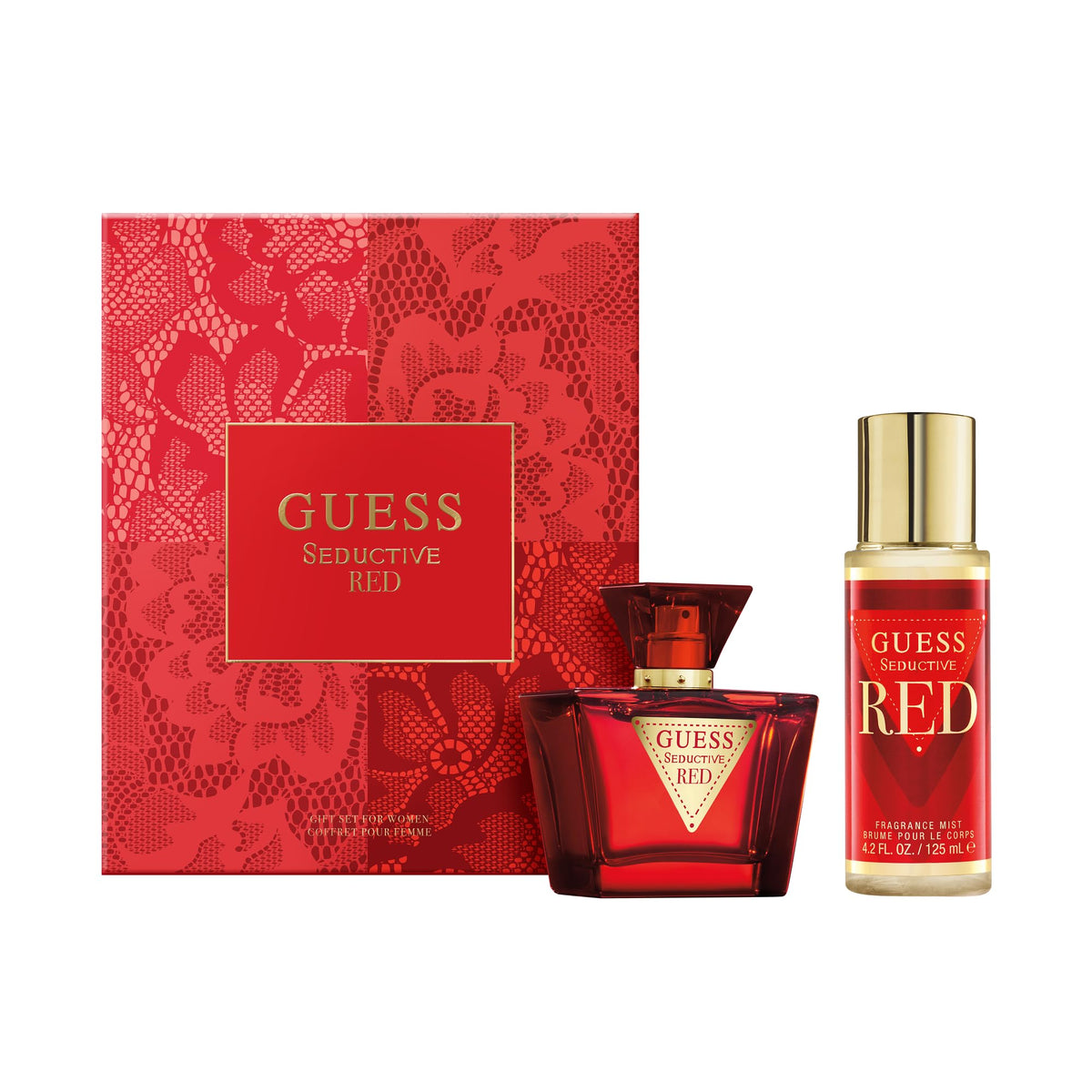 GUESS Seductive Red Women/Femme Eau de Toilette 2 Piece Gift Set - Perfume Spray 2.5 Fl. Oz. & Fragrance Mist 4.2 Fl. Oz.