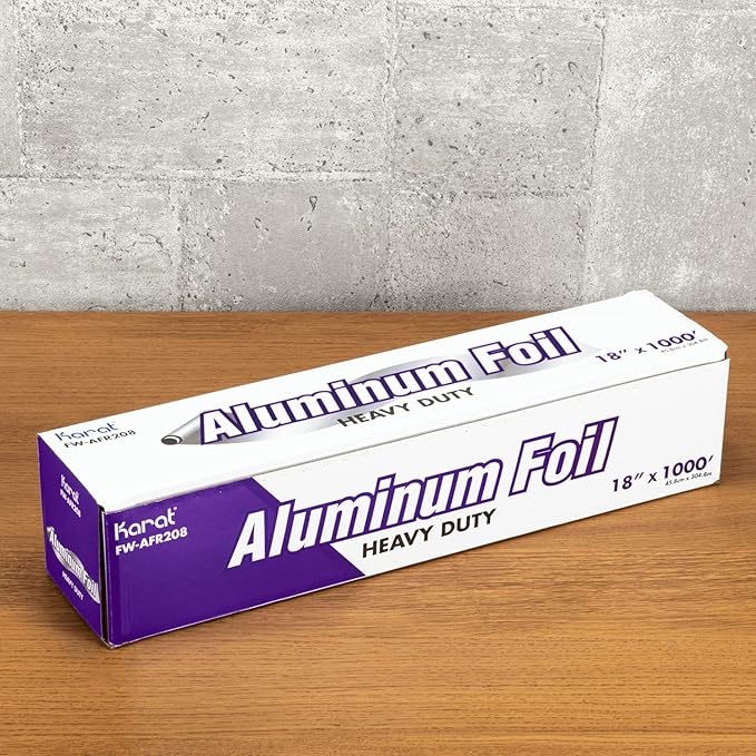 Karat 18” x 1000' Heavy Duty Aluminum Foil Roll | 1000 Feet Long | Industrial Size and Strength