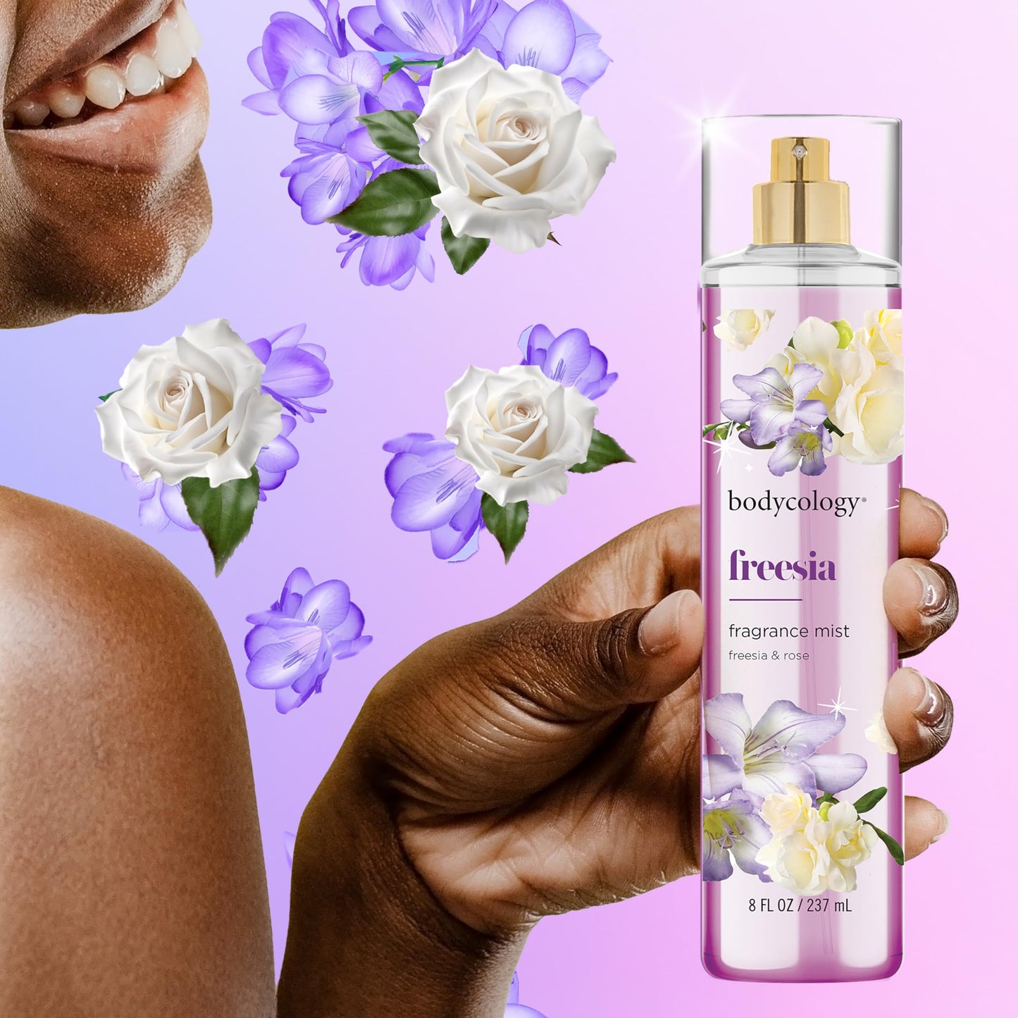 Bodycology Long-Lasting Fragrance Body Mist, Freesia, 8 fl oz