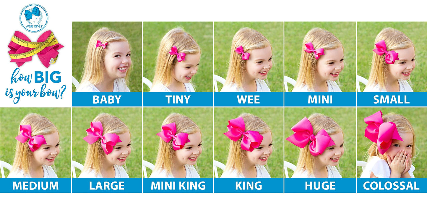 Wee Ones Girls' 3 pc Set Solid Grosgrain Variety Pack on a WeeStay No-Slip Hair Clip, Large, Light Pink, Light Orchid, Millenniu