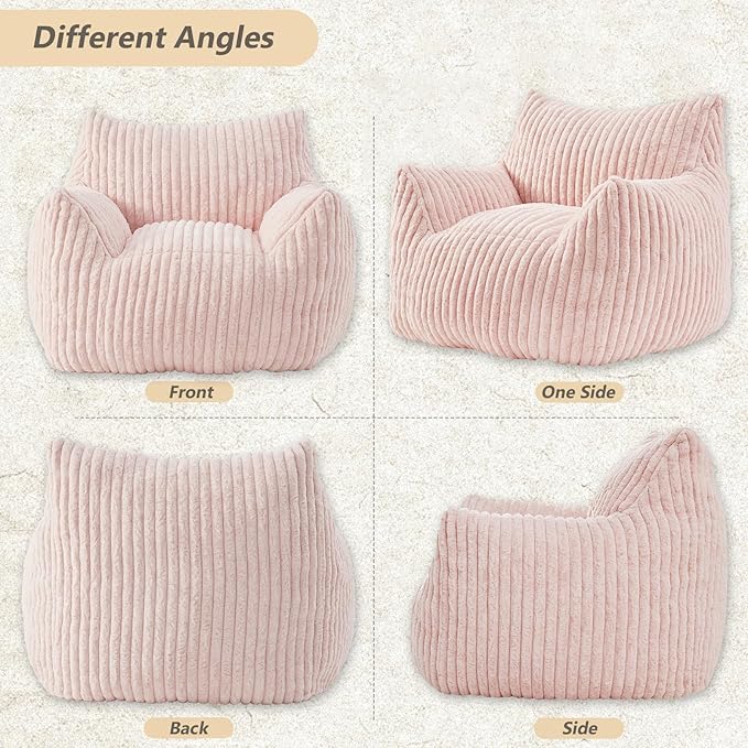 Achicsofar Giant Bean Bag Chairs for Adults Teens, Large Bean Bag Sofa Chairs with Filling Comfy Fuzzy BeanBag Chair with Armrests for Bedroom Living Room Reading