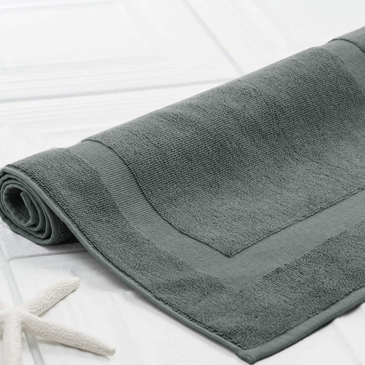DAN RIVER Classic Cotton Bath Mats Set of 2 – Not a Bathroom Rug, Ultra Soft, Highly Absorbent & Machine Washable Bath Mat Towel for Bathroom Floor Mat – Durable, Quick-Dry, 21x34 Inches, Grey