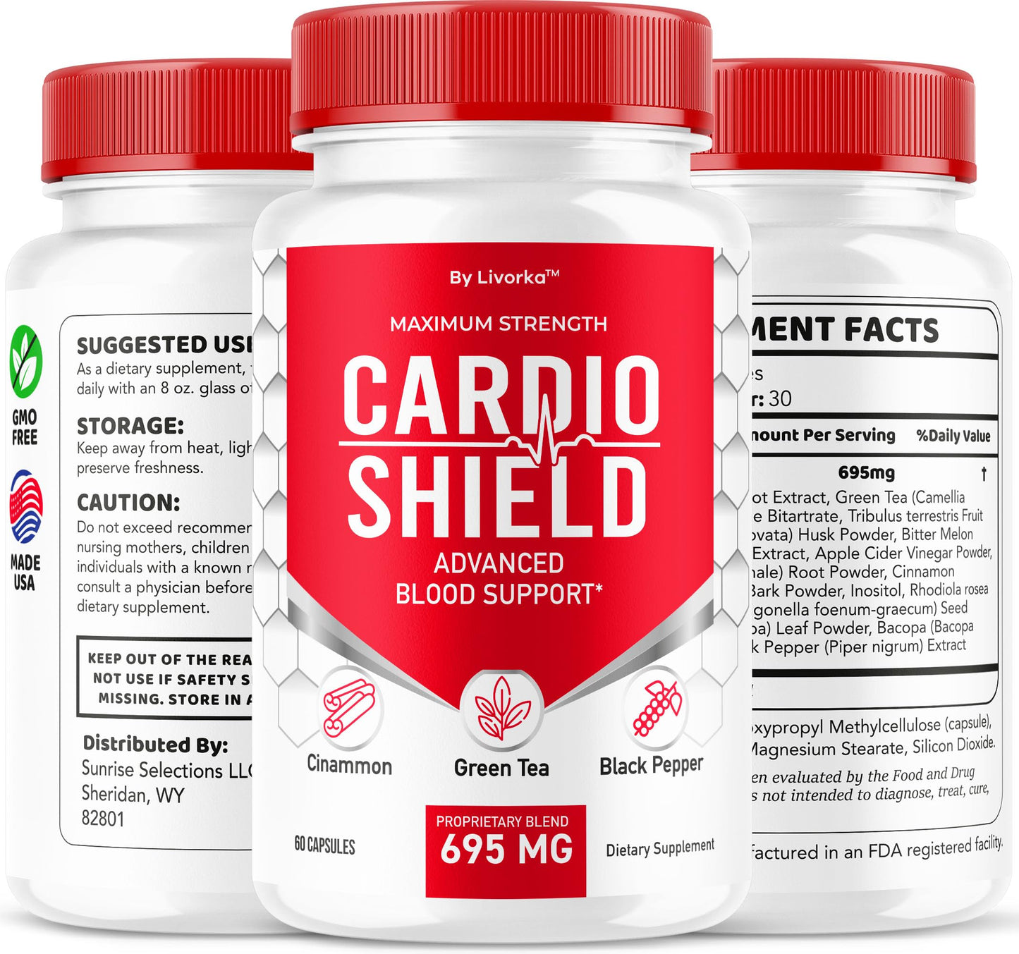 Cardio Shield Capsules - Official Cardio Shield Supplement Support Vitamin Pills, All Natural Cardio Shield Advanced Premium Formula Wellness & Overal Health Review, 60 Capsules for 1 Month