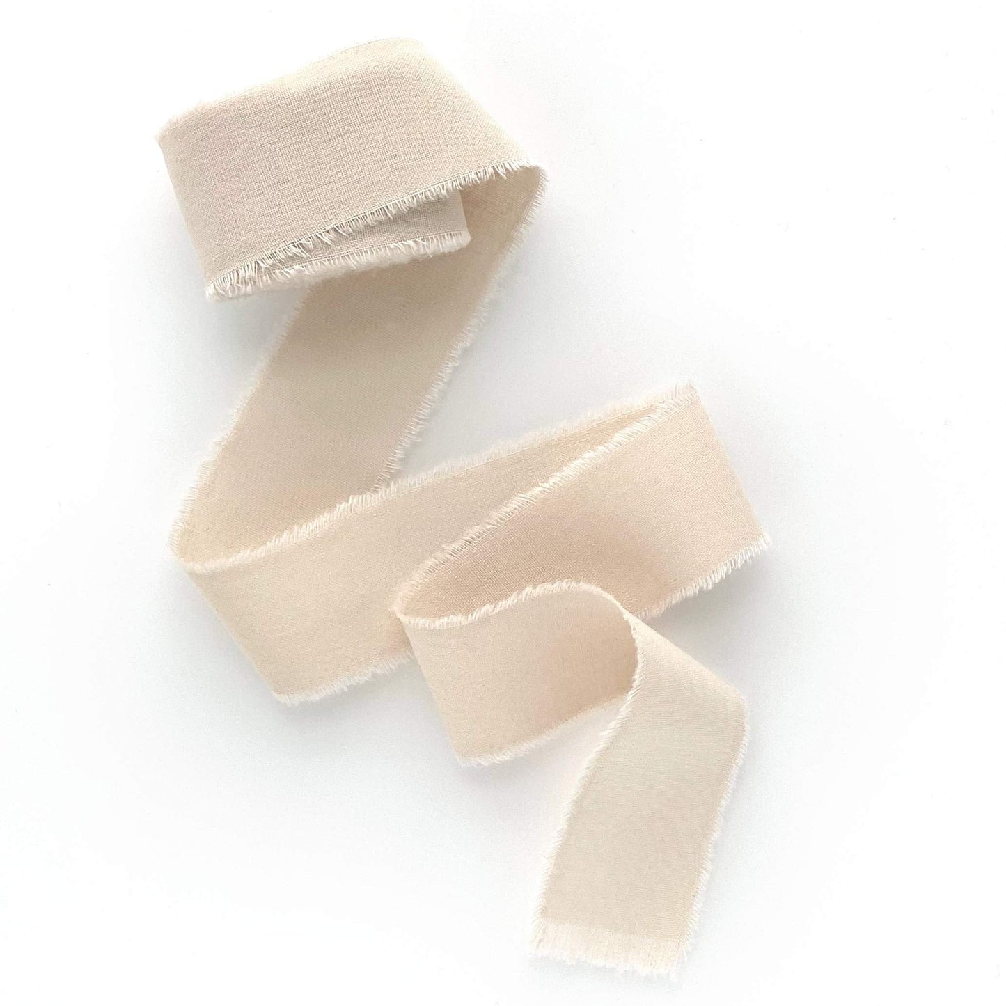 Sand 2 inch wide 5 yds frayed edges handmade cotton ribbon hand dyed for Rustic wedding invitation ties favors gift wrapping Party decor bows Florist Bouquet supplies Flat lay props