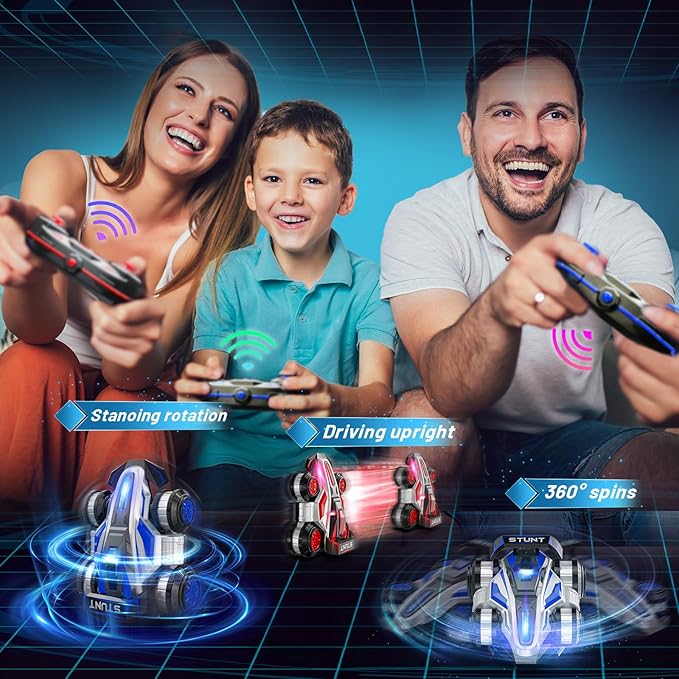 High Speed Drift Remote Control Stunt Deformation Car, Birthday Gifts, for Boys and Girls 4-16 Years Old (Blue)