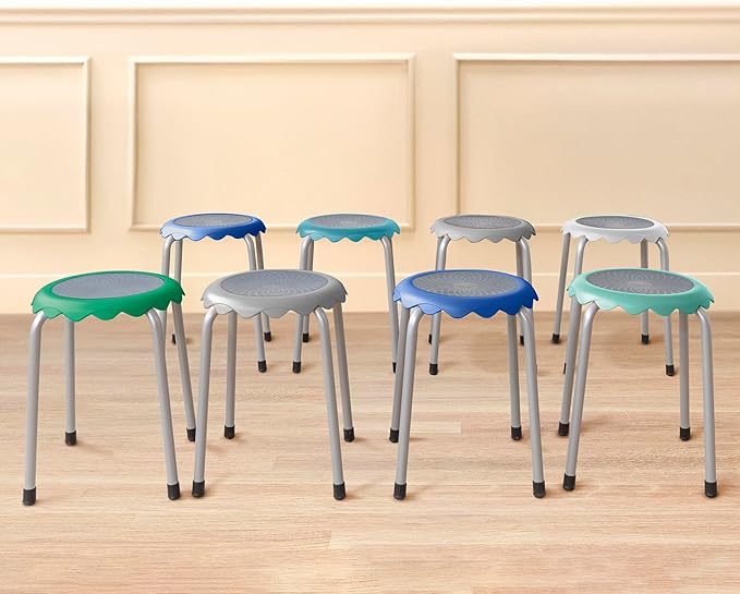 Back2School Express Blossom Stackable Stools, Flexible Seating, Contemporary, 8-Piece