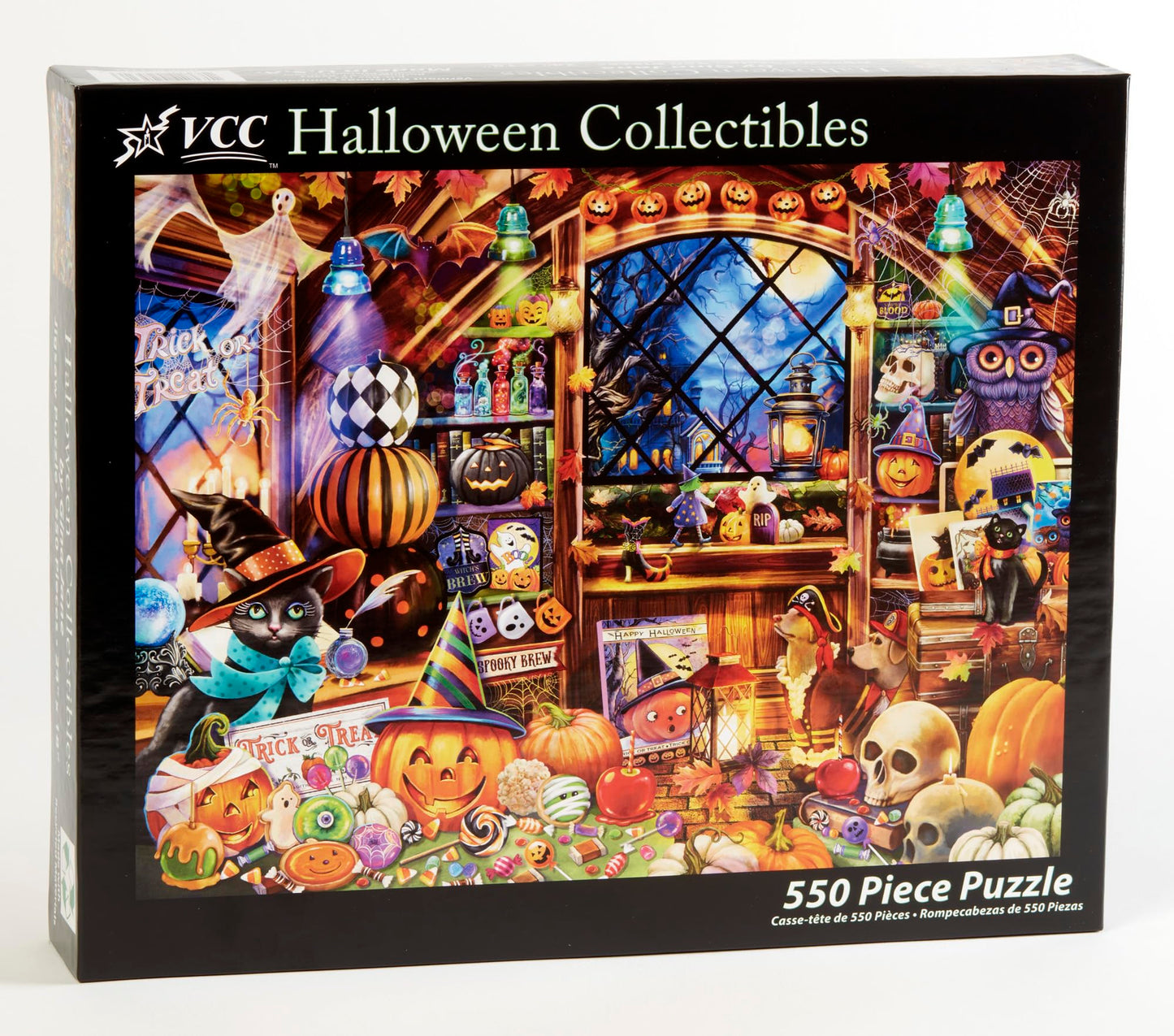 Halloween Collectibles Jigsaw Puzzle 550 Piece by Vermont Christmas Company - Large Pieces - Fully Interlocking & Randomly Shaped Pieces - 24" x 18"