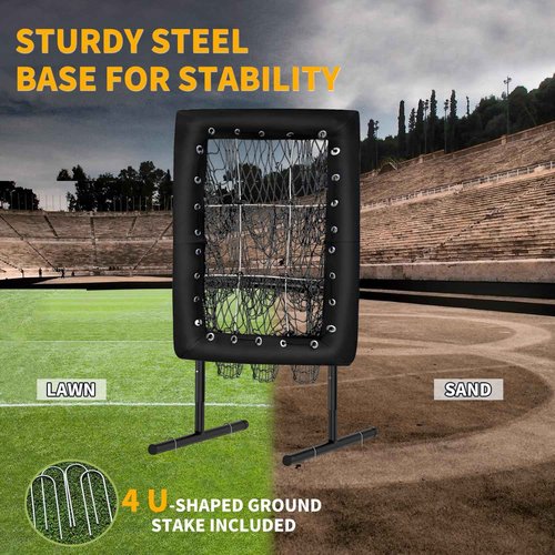THWTGH Upgraded 9 Hole Pitching Net, Baseball Pitching Target with Strike Zone Pockets, Height Adjustable Softball Baseball Training Equipment for Hitting and Pitching