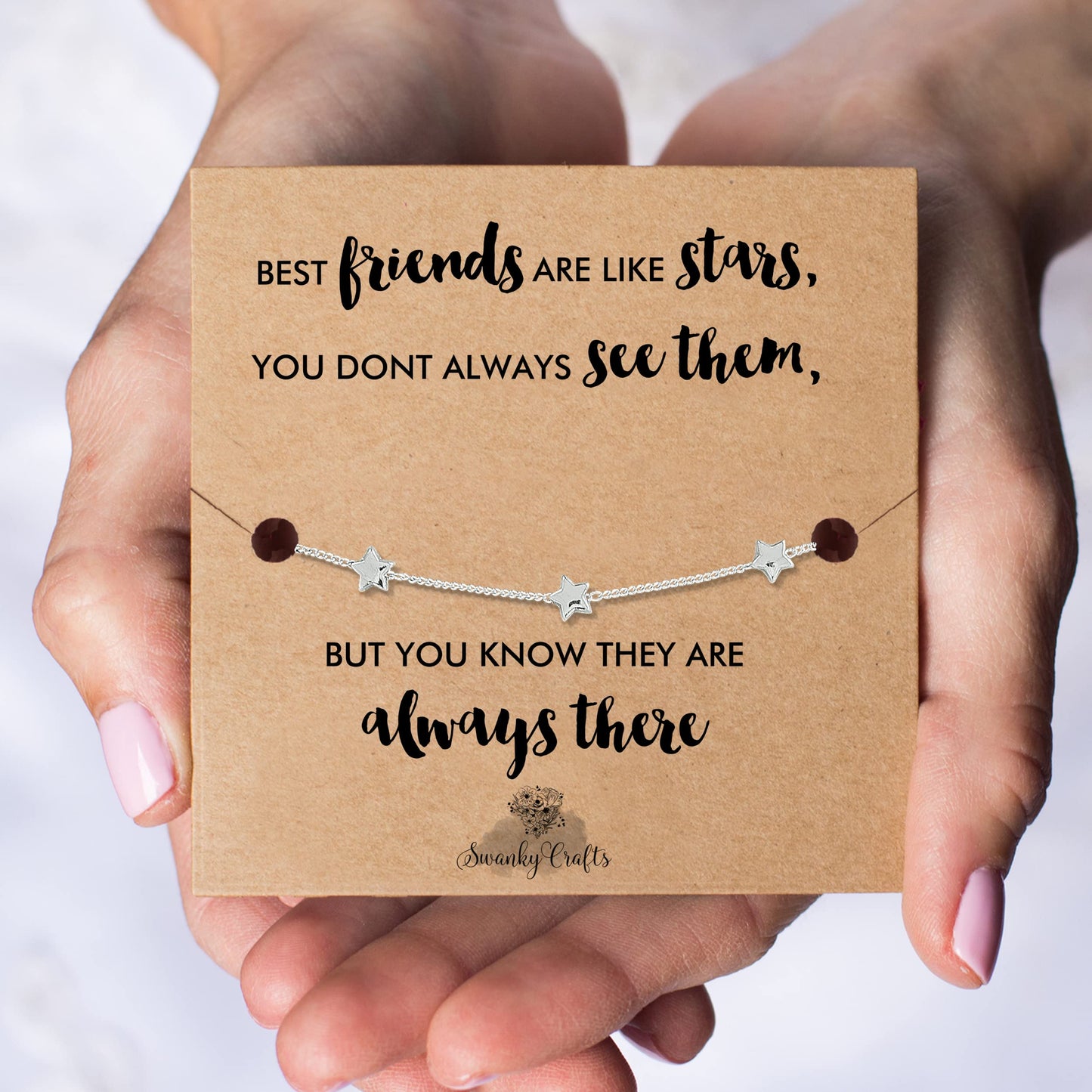 Best Friend birthday gifts for women - friend gifts for women unique, birthday gifts for best friend bracelet, birthday gift for best friend bracelets - golden star bracelet with birthday card