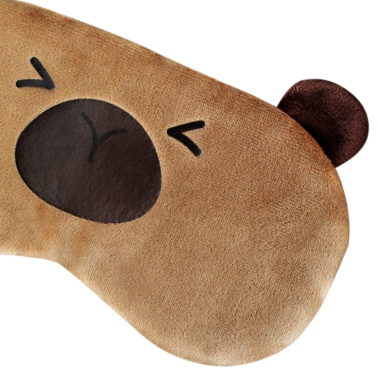 Ulbemoll Cute Capybara Sleeping Mask, Soft Fluffy Plush Blindfold Funny Novelty Animal Sleep Mask Eye Cover Eyeshade for Kids Girls Boys Women Men Night Nap Travel Meditation (Brown, Capybara)