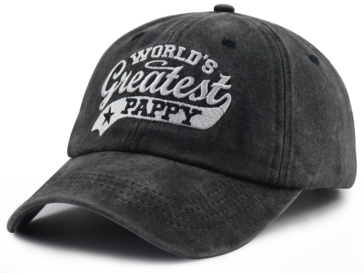 Pappy Gifts for Men - World's Greatest Baseball Cap, Father's Day Hat, Thanksgiving Christmas Birthday Gift for Uncle Dad Brother - Black