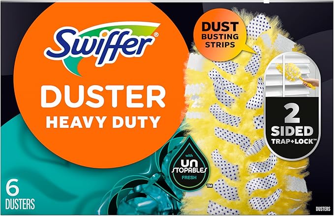 Swiffer Dusters Refill for cleaning, Feather & Microfiber Duster Alternative, Unstopables Fresh Scent, (4x6ct)