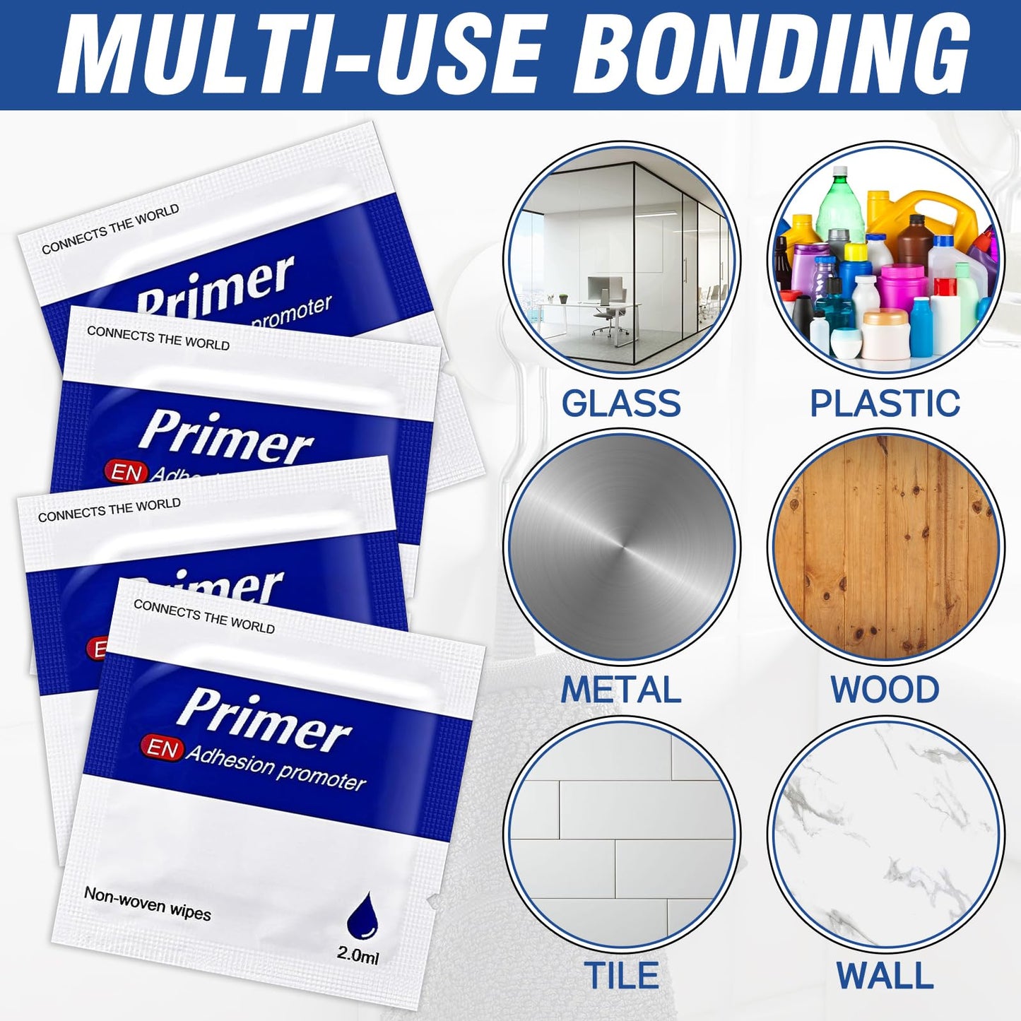 20 Pcs Adhesion Promoter, High-Performance Adhesion Promoter for Plastic, Trim & Automotive Tape, Adhesive Primer Enhancing The Adhesion of Double-Sided Mounting and Molding Tapes (Zhunianji-001)
