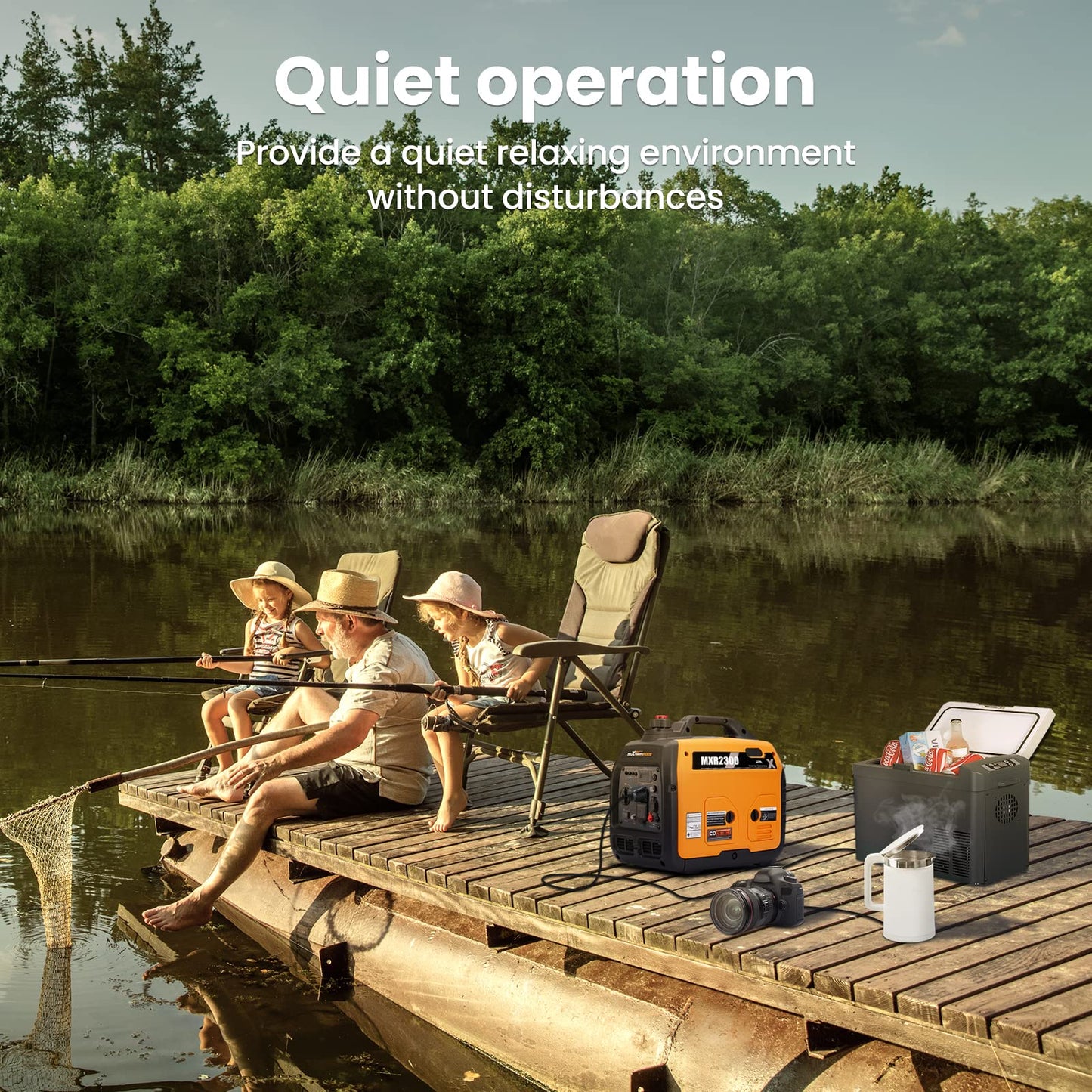 Maxpeedingrods 2300W Portable Inverter Generator,40Lbs,Gas Powered,Quiet Generator,Backup Power Supply For Outdoor Camping Rv Re