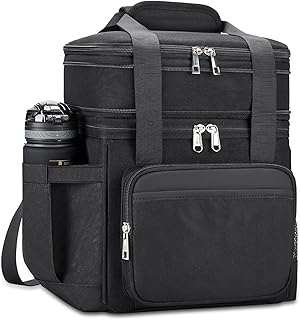 holuxer Insulated Lunch Bag & Lunch Box for Men - Double Deck Reusable Lunch Bag for Women Tote Cooler Bag Leakproof Soft ...