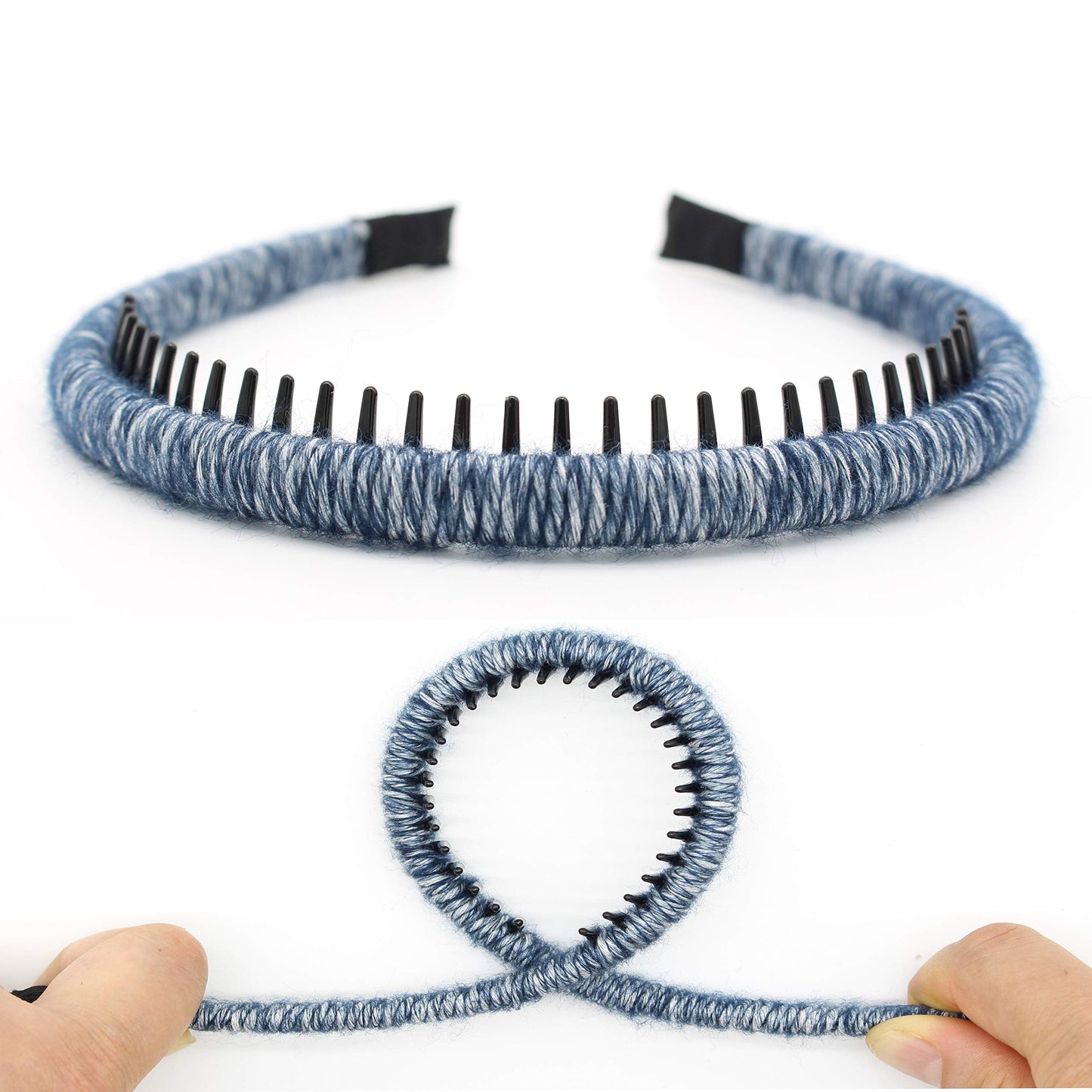 JOBAND Fashion Wool Knit Hair Band - Non-Slip Resin Comb Teeth Hoop (4 Colors)