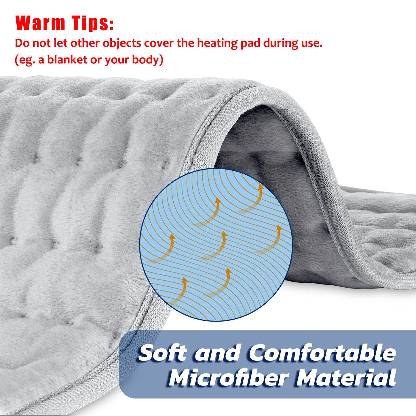 Electric Heating pad for Back Neck Shoulder Knee Arms Legs- Electric Heat Pads with 6 Heat Settings & Auto Shut Off &Dry/Moist Heat Heating Pad for Birthday Mother Father Girl Men Women